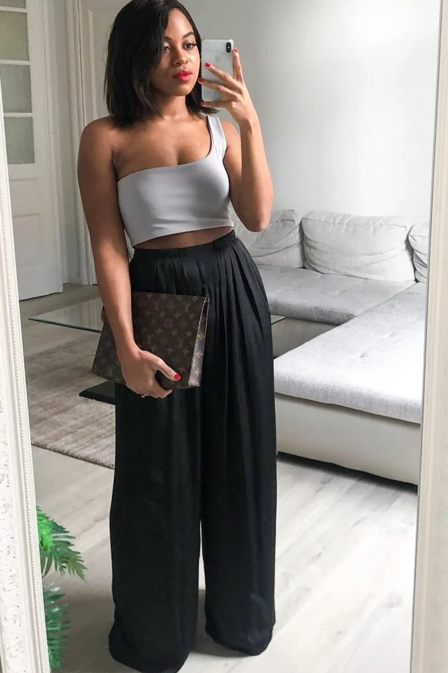 Rebellious Fashion Grey One Shouldered Crop Top - Kamri