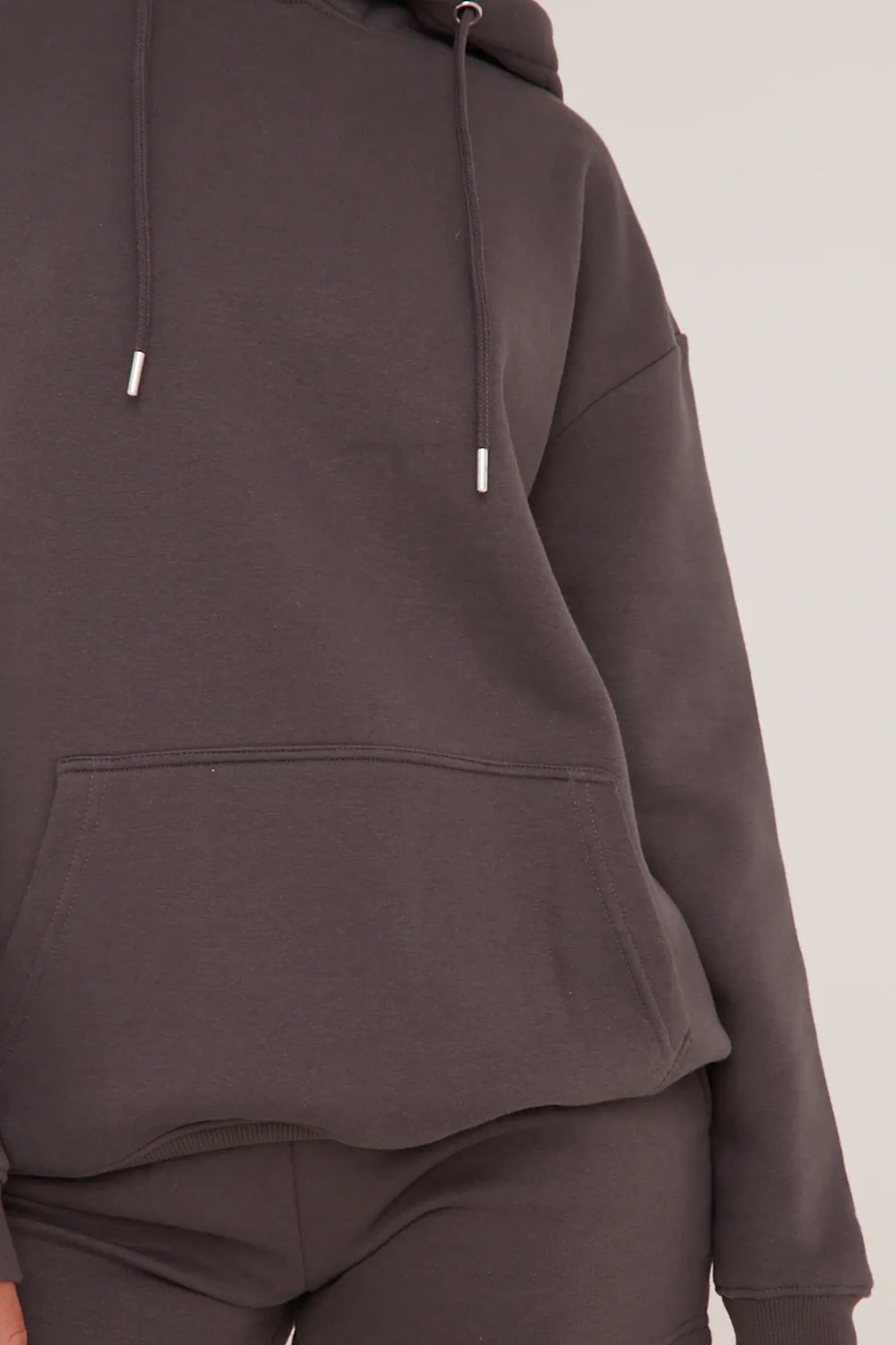 Rebellious Fashion Grey Oversized Hoodie & Shorts Loungewear Co-ord Set - Niva