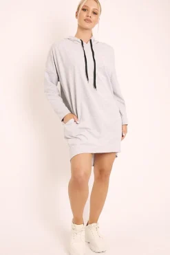 Rebellious Fashion Grey Oversized Hoodie Jumper Dress - Mariah