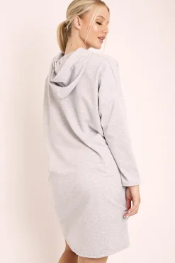 Rebellious Fashion Grey Oversized Hoodie Jumper Dress - Mariah