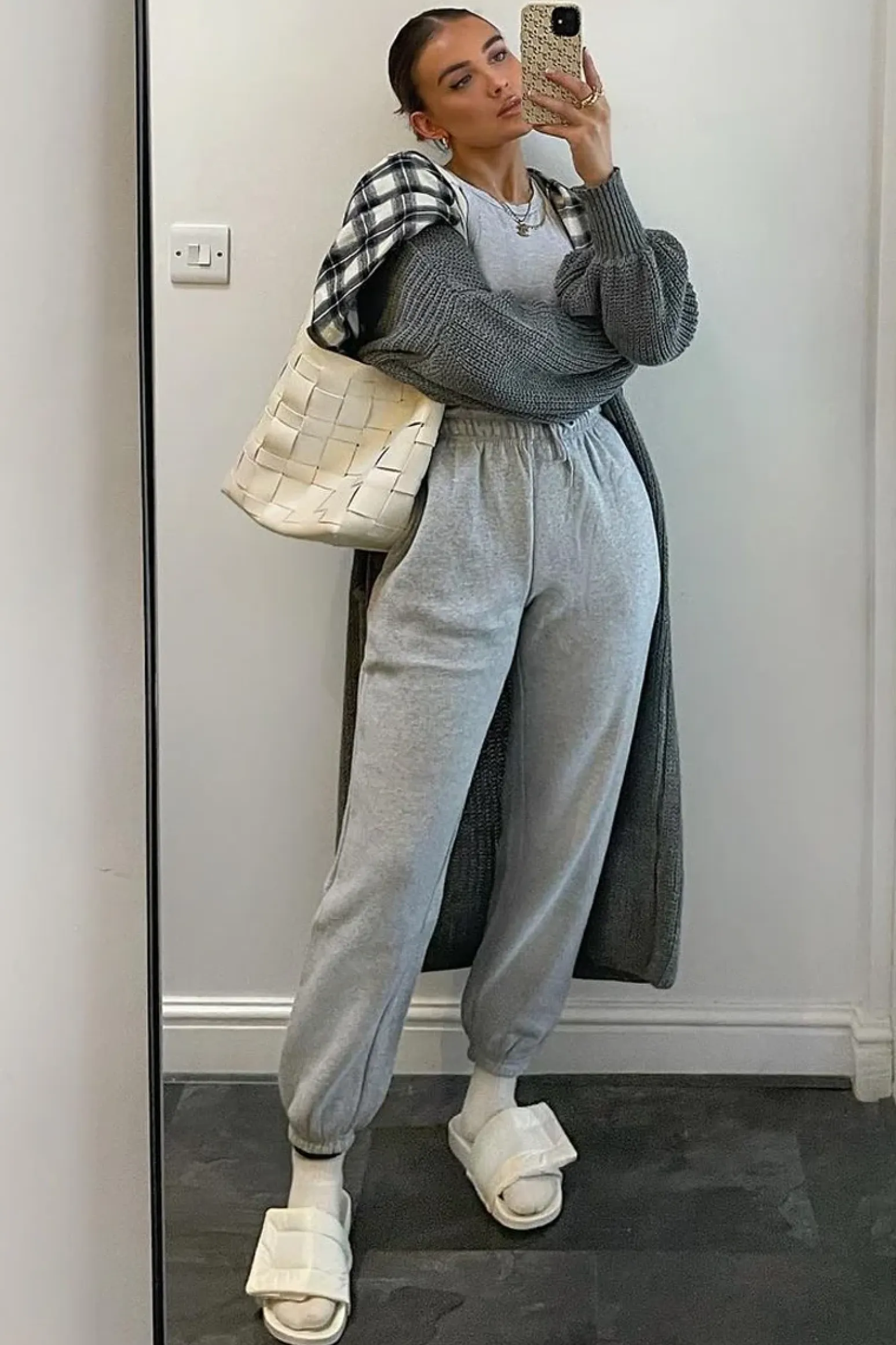 Rebellious Fashion Grey Oversized Joggers - Erica