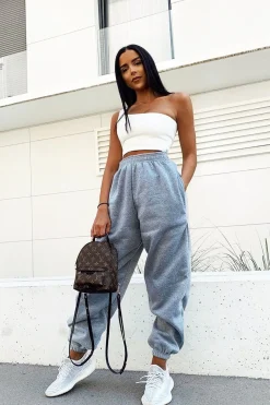 Rebellious Fashion Grey Oversized Joggers - Erica