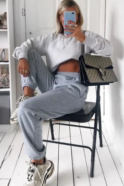 Rebellious Fashion Grey Oversized Joggers - Erica