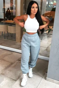 Rebellious Fashion Grey Oversized Joggers - Erica