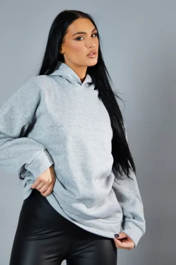 Rebellious Fashion Grey Oversized Printed Back Hoodie - Asahi