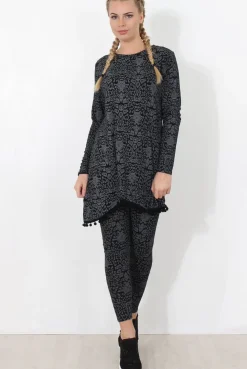 Rebellious Fashion Grey Print Loungewear Set - Haylee
