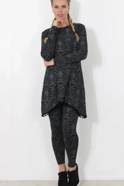 Rebellious Fashion Grey Print Loungewear Set - Haylee