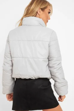 Rebellious Fashion Grey Puffer Coat - Alyssa