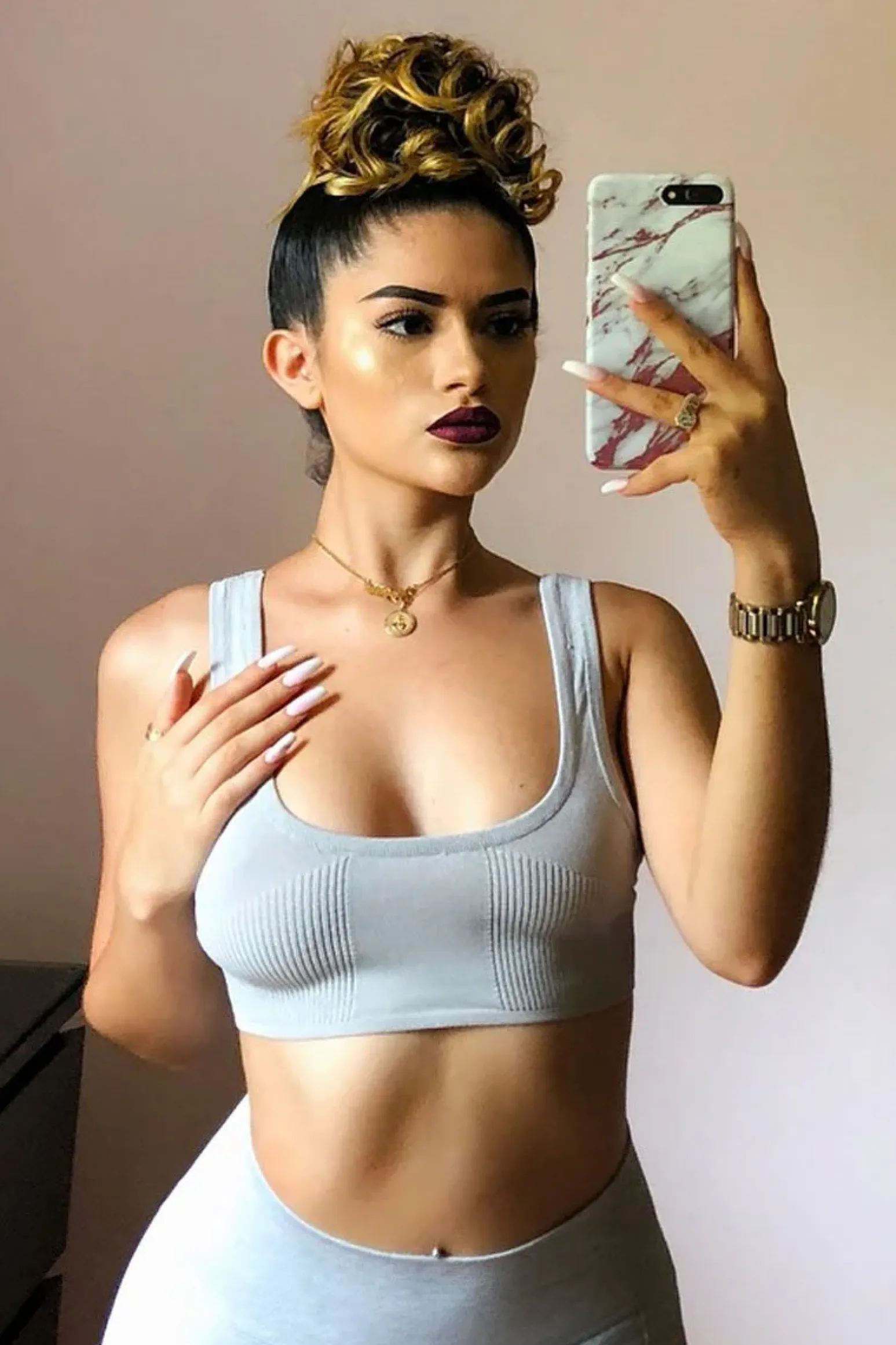 Rebellious Fashion Grey Ribbed Stretchy Crop Top -Layna