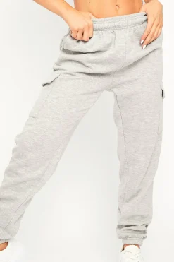 Rebellious Fashion Grey Side Cargo Pocket Joggers - Chantel