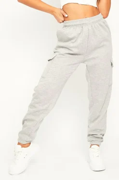 Rebellious Fashion Grey Side Cargo Pocket Joggers - Chantel