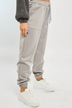 Rebellious Fashion Grey Side Pocket Scuba Joggers - Lallie