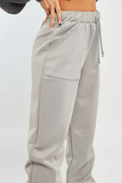 Rebellious Fashion Grey Side Pocket Scuba Joggers - Lallie