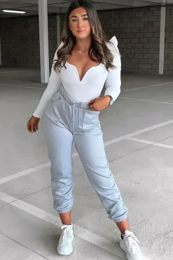 Rebellious Fashion Grey Side Pocket Scuba Joggers - Lallie