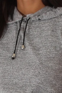 Rebellious Fashion Grey Sleeveless Cropped Hoodie - Titania