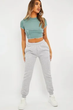Rebellious Fashion Grey Slim Fit Joggers - Chaise
