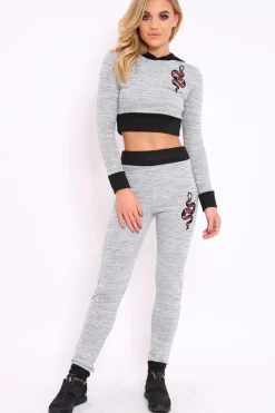 Rebellious Fashion Grey Snake Loungewear Set - Evie