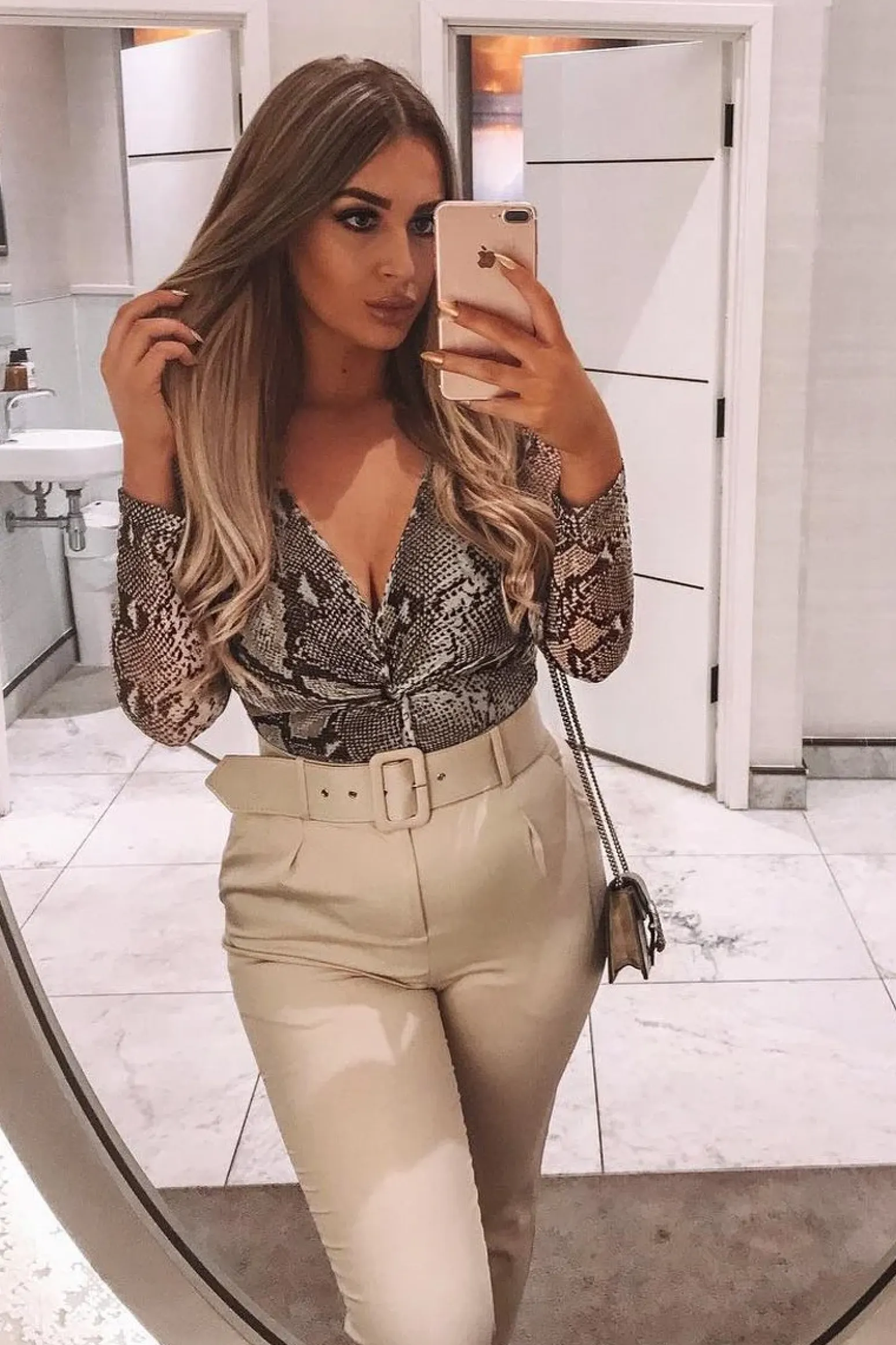Rebellious Fashion Grey Snake Plunge Sheer Sleeve Bodysuit - Ilianna
