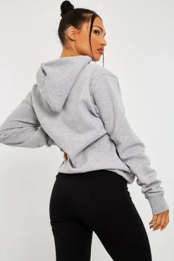 Rebellious Fashion Grey Soft Fleece Hoodie - Maia