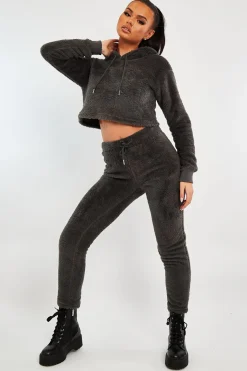 Rebellious Fashion Grey Soft Teddy Leggings - Evani
