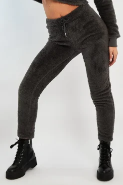 Rebellious Fashion Grey Soft Teddy Leggings - Evani