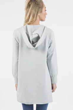 Rebellious Fashion Grey Wrap Around Oversized Hoodie - Yasmin