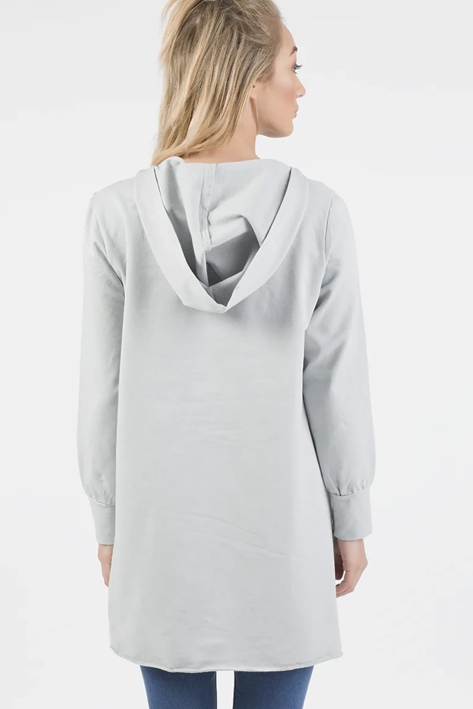 Rebellious Fashion Grey Wrap Around Oversized Hoodie - Yasmin