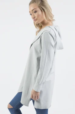 Rebellious Fashion Grey Wrap Around Oversized Hoodie - Yasmin