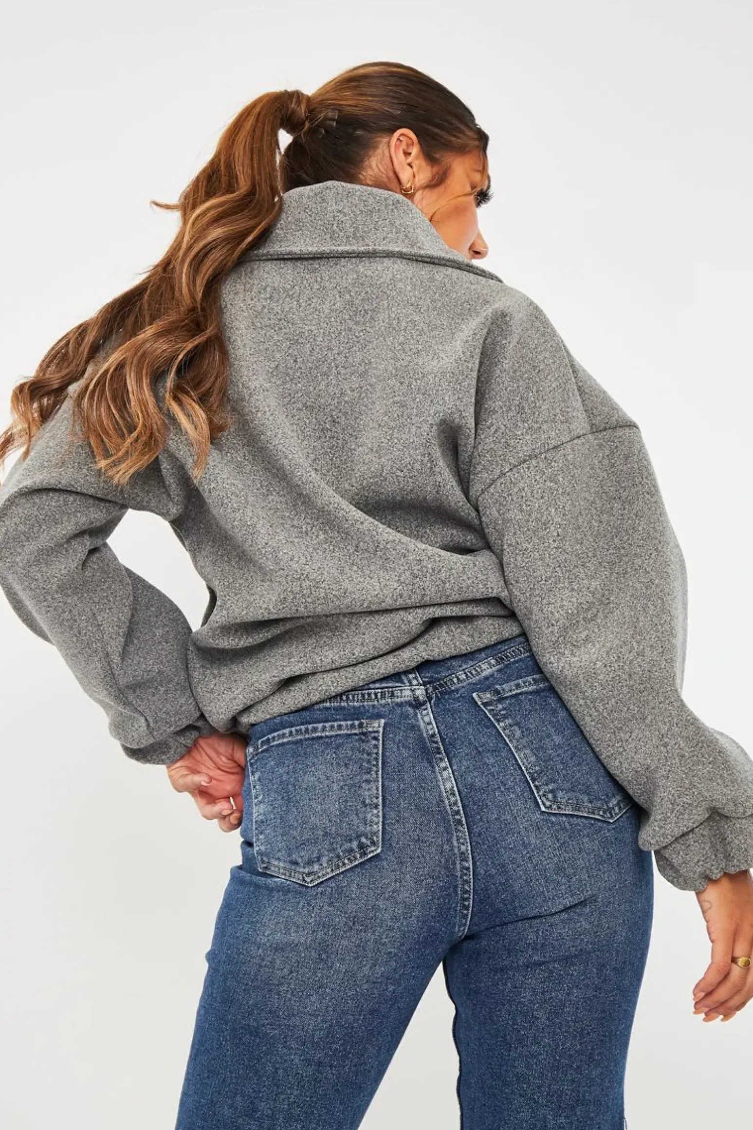 Rebellious Fashion Grey Zip Front Side Pocket Shacket - Lima