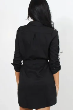 Rebellious Fashion Harper Camel Panel Shirt Dress