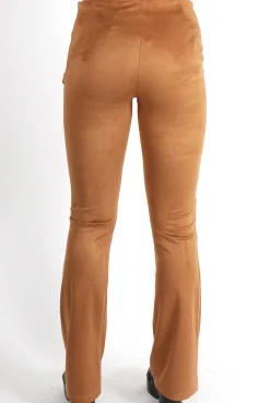 Rebellious Fashion Harper Tan Tie Front Flared Trousers