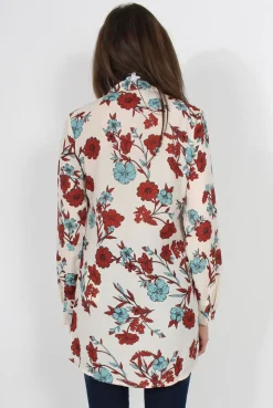Rebellious Fashion Hope Cream Floral Print Shirt