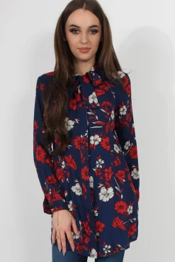Rebellious Fashion Hope Navy Floral Print Shirt