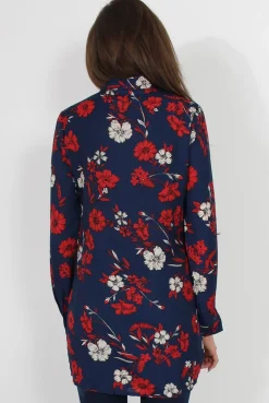 Rebellious Fashion Hope Navy Floral Print Shirt