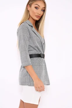 Rebellious Fashion Hounds-tooth Blazer - Karrie