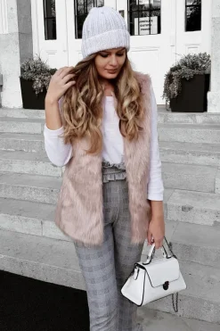 Rebellious Fashion Hound-Tooth Frill Hem Trousers - Adella
