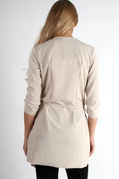 Rebellious Fashion Imogen Beige Waterfall Jacket