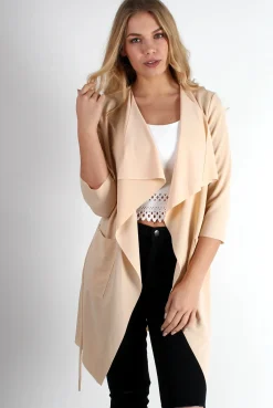 Rebellious Fashion Imogen Nude Waterfall Jacket