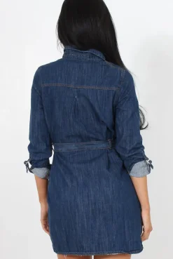 Rebellious Fashion Indigo Denim Day Dress-Ami
