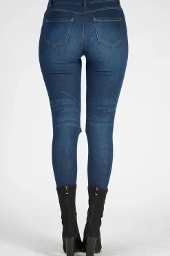 Rebellious Fashion Indigo Distressed High Waisted Skinny Jeans - Erin