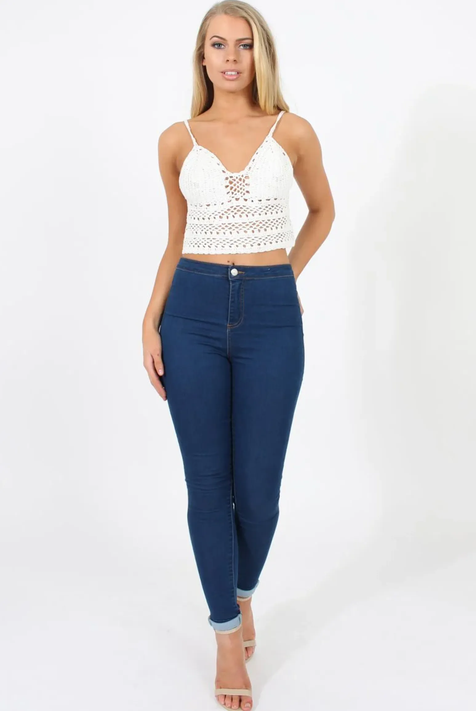 Rebellious Fashion Indigo High Waisted Jeans - Klaudia