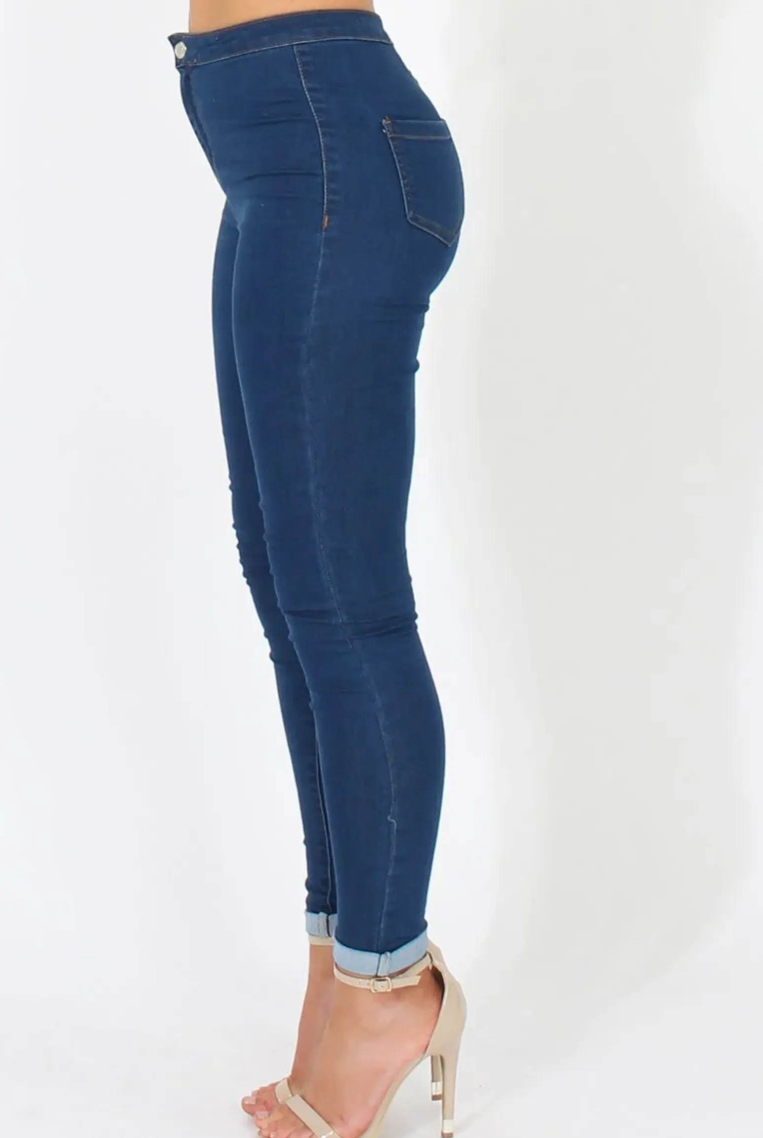 Rebellious Fashion Indigo High Waisted Jeans - Klaudia