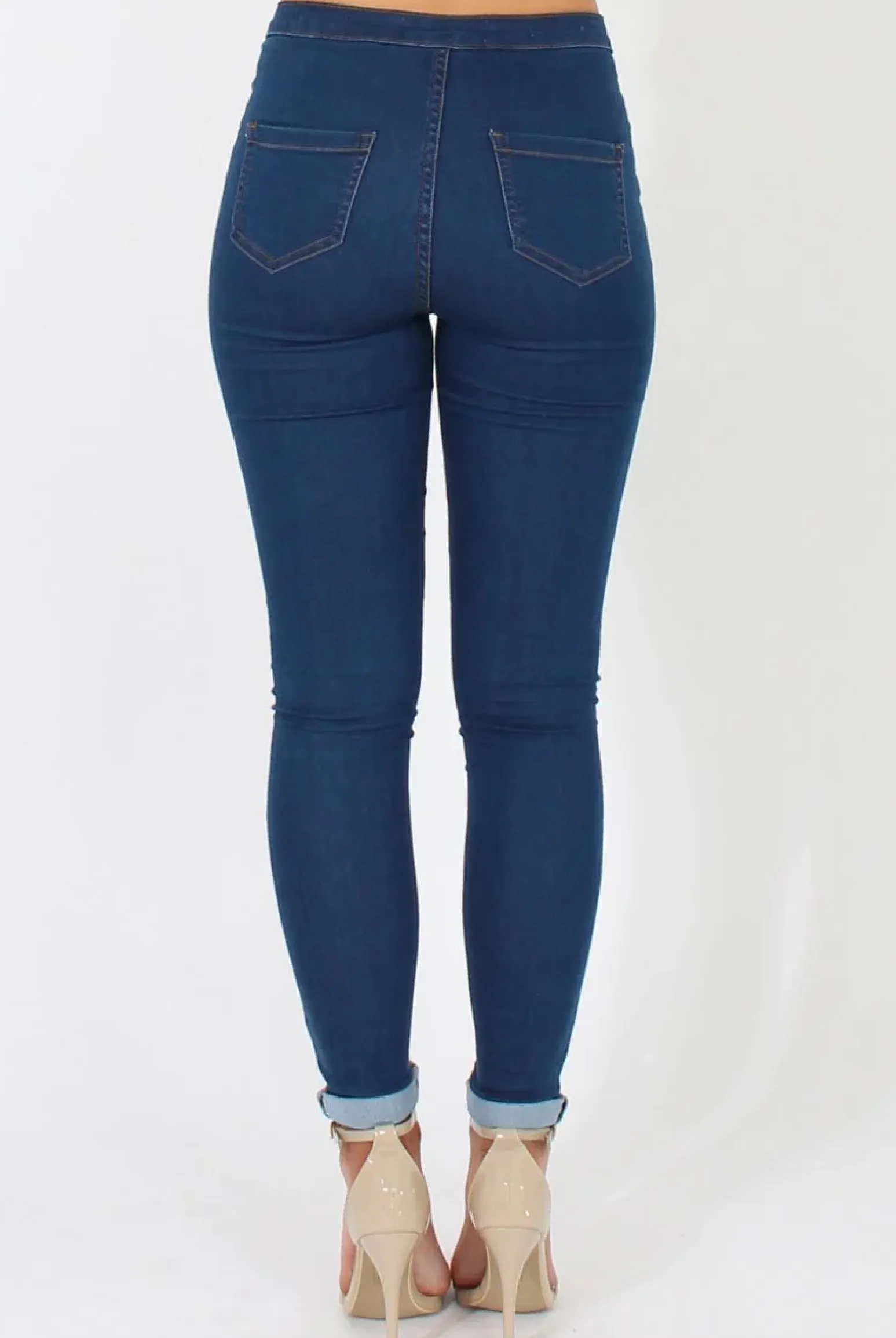 Rebellious Fashion Indigo High Waisted Jeans - Klaudia