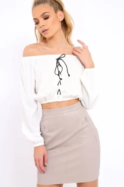 Rebellious Fashion Iris Grey PU Skirt