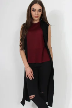 Rebellious Fashion Ivanna Black Sleevless Jacket