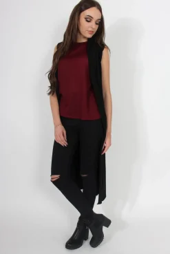 Rebellious Fashion Ivanna Black Sleevless Jacket