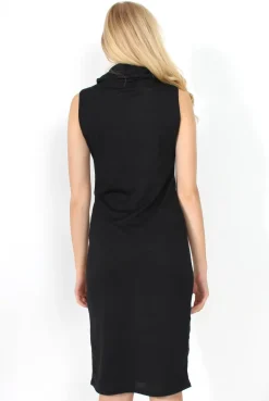 Rebellious Fashion Janet Black Cowl Neck Dress