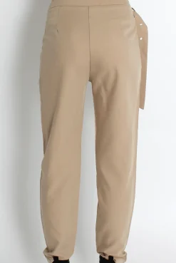 Rebellious Fashion Jeannette Beige Cigarette Trousers
