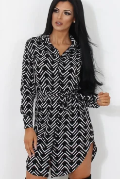 Rebellious Fashion Jennifer Black Aztec Print Shirt Dress