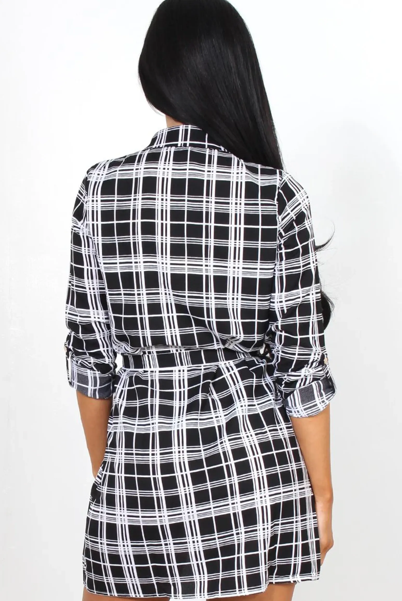 Rebellious Fashion Jennifer Black Striped Shirt Dress
